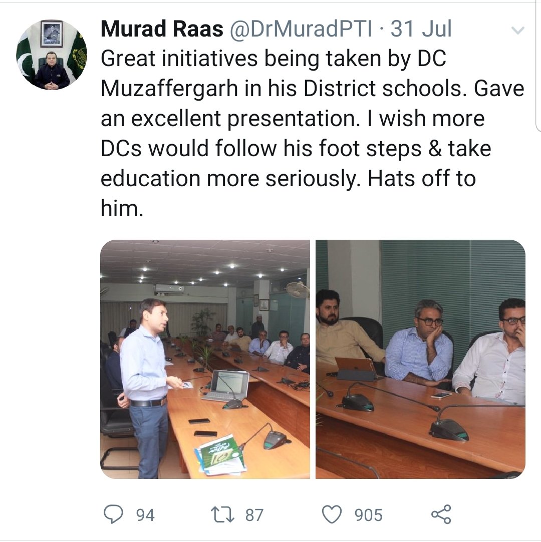 ypasa_official's tweet photo. Dr. Ehtasham Anwar, DC Muzaffargarh made education his top priority. Profile of each student in Public school was maintained, their weaker areas identified &amp; improved. Incentivised faculty, adopted schools for teaching. His District now ranks #1 in Punjab with 93% passing ratio. https://t.co/eEwXZvRVpB