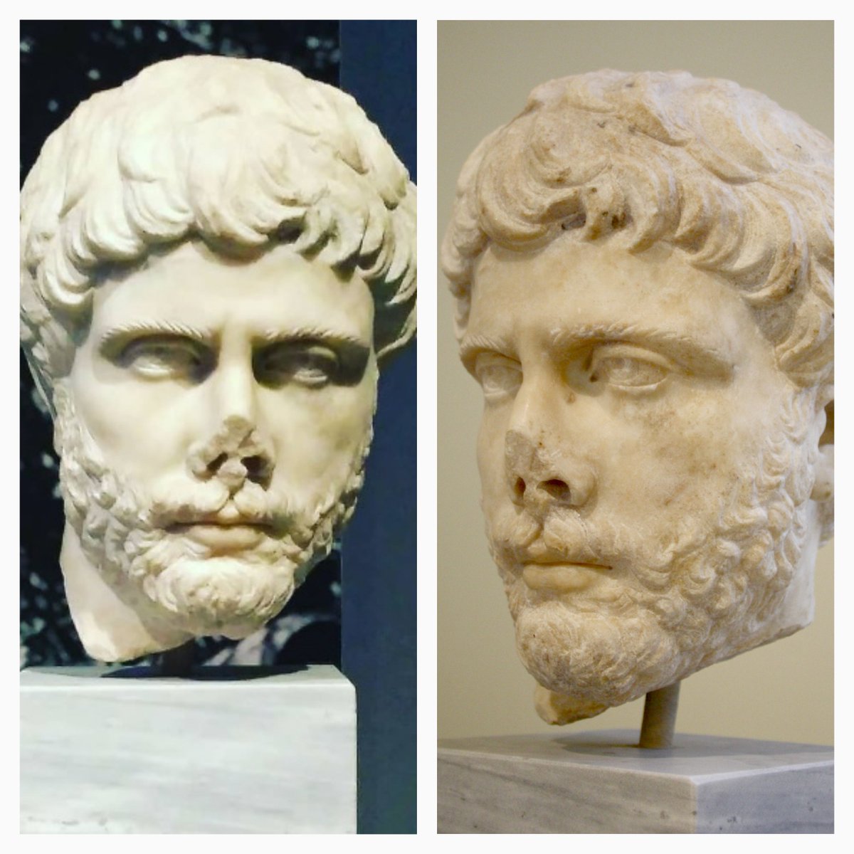 SokolowskiLuk's tweet photo. Stunning head of #kosmetes from #NationalMuseuminAthens dated to the third century, reign of #Gallienus and, yes, #Odenathus. Stunning #Classicizing modelling, which one also notice in #Palmyra and other cities of #RomanSyria. Proof of continuous affirmation of Greek values. https://t.co/PT1l3bP5wg