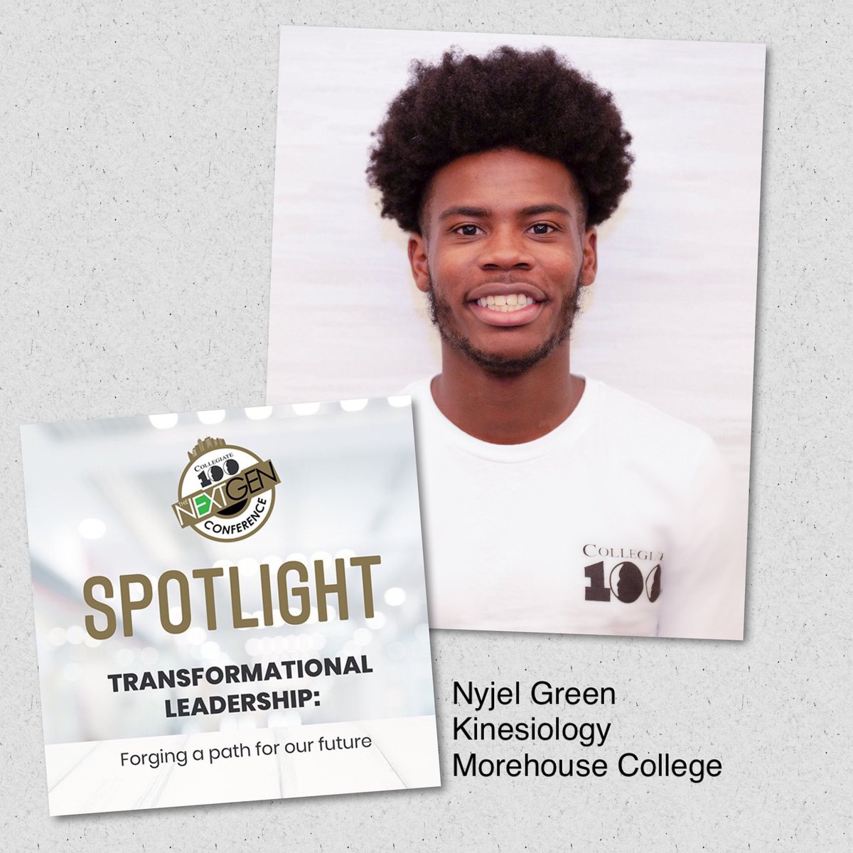 100BlackMen's tweet photo. #c100spotlight Say hello to Nyjel Green, from the Collegiate 100 Chapter of Atlanta.
His major is Kinesiology. He plans to be a very successful public health specialist with the support of the 100. #c100nextgen #lilyendowment https://t.co/tu4VrY29kD