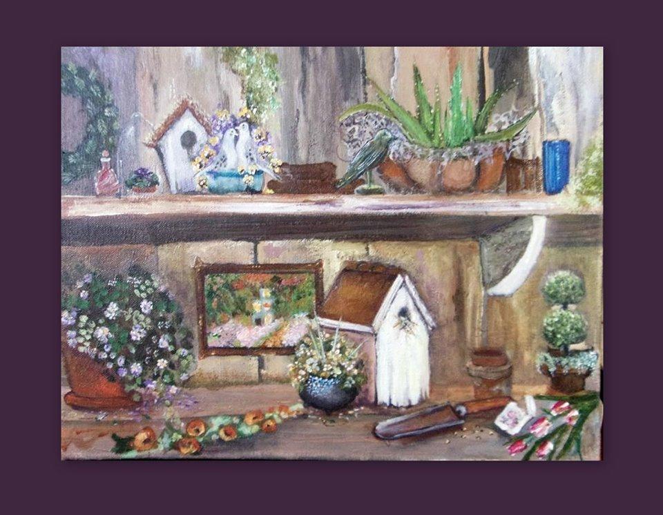 artbyskym's tweet photo. "Gardening With Monet"
11" x 14" Acrylic/Canvas
#SavingAFriend Fund Art Sale

I painted this, not because I liked the vingette on my potting table. No, the reason I painted it...https://t.co/EQ4xh60VDu https://t.co/cQp3GvcwLf
