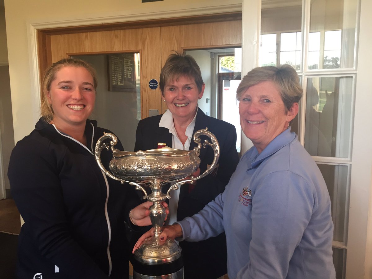Congratulations to @_alexsaunders__ and Karen Rix ( @BandCGolfClub ) who won the Watson Williams Trophy (County Scratch Foursomes) by beating Megan Bartlett and Grace Connelly (@knowlegolfclub) @CirencesterGolf 4&3 today.
