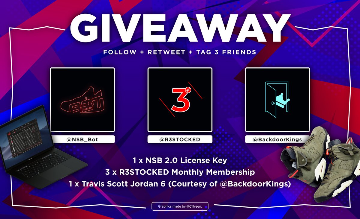 r3stocked's tweet photo. 🌵 TRAVIS SCOTT GIVEAWAY 🌵

😈 WIN:
- 1 x FREE Pair of Travis Scott x AJ6s
- 1 x NSB 2.0 License Key
- 3 x R3STOCKED Memberships

✅ RULES:
- Follow @R3STOCKED @BackdoorKings @NSB_Bot 
- Retweet
- Tag 3 Friends

Good luck to everyone! 💯 https://t.co/eB8LUjrWcu
