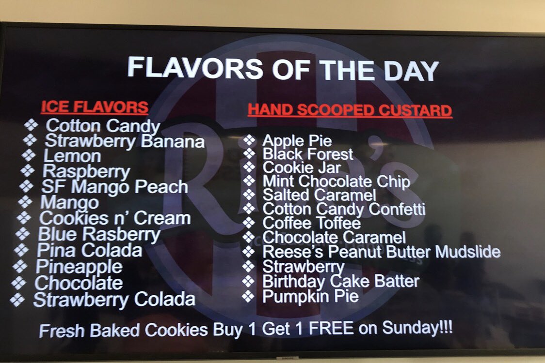 RitasofMadison's tweet photo. 🌟All-star🌟 Flavor Board line-up for your Sunday! 
Scooping until 9pm 😊 https://t.co/C2pWAkbh6q