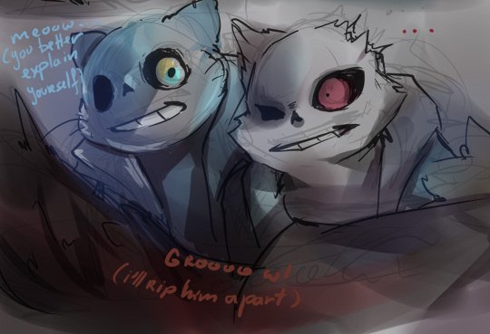 Muskka_mu's tweet photo. rough sketch 🤔bet red and sans would be quite protective https://t.co/LHIfClAoT6