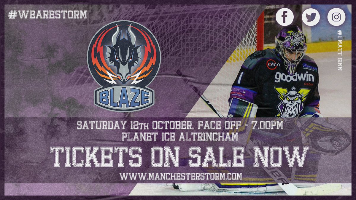 Mcr_Storm's tweet image. Elite League Fixture 👇

Tickets are on sale NOW for our #EIHL fixture against @covblazehockey on Saturday 12th October at the Storm Shelter! ⛈️

🎟️ bit.ly/WeAreStorm
📞 0161-926-8782
🏟️ @PlanetIceUK #Altrincham
⏰ Doors 18:00
🏆 Elite League

#NewSeason | #NewEra