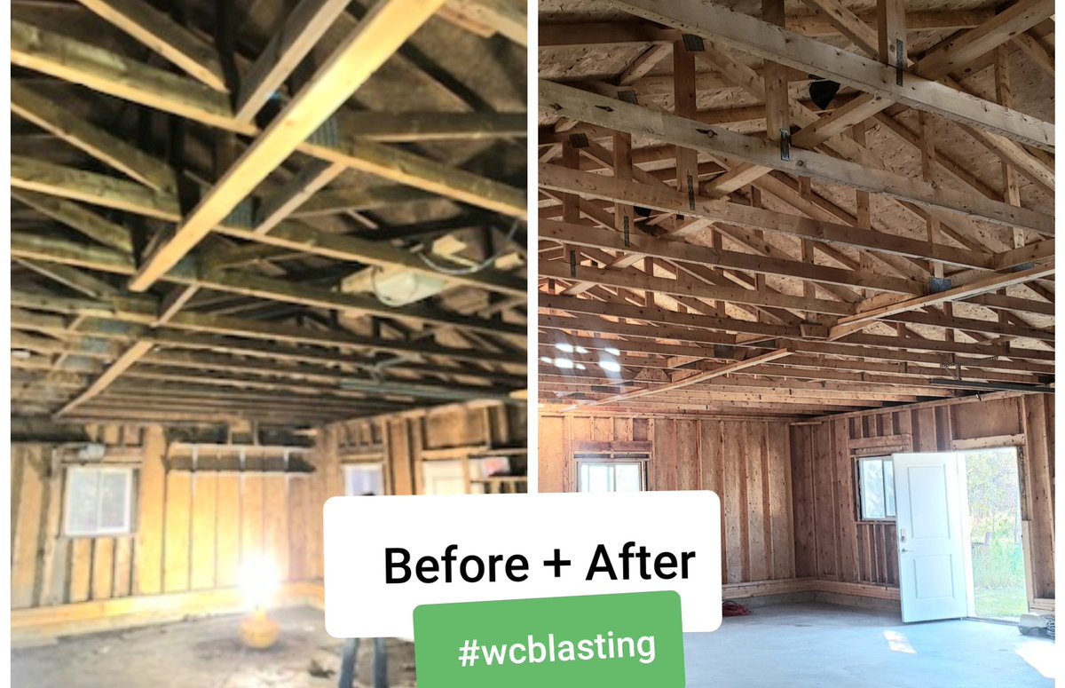 A great before and after photo of #Dustlessblasting with CO2 for a garage #fire + #smoke #restoration in #YEG

Call us for all types of projects, we offer many #nondestructive methods of cleaning and free pricing and advice.
#wcblasting 
844.ICE.SODA