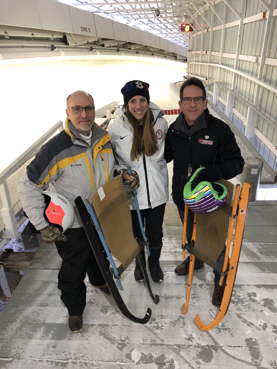 BSU_Alumni's tweet photo. There may not be a luge track @ Homecoming 2019, but there will be a Champagne Brunch &amp; the Rathskeller Tent! Events are selling out…buy now: https://t.co/TfpWCDLPcv Shown: Joe St. Laurent, ’88 (left) &amp; Lou-uuuuuuuge Ricciardi, ’81 (right) w/2014 Bronze Medalist Erin Hamlin. https://t.co/oBLDZIQvhw