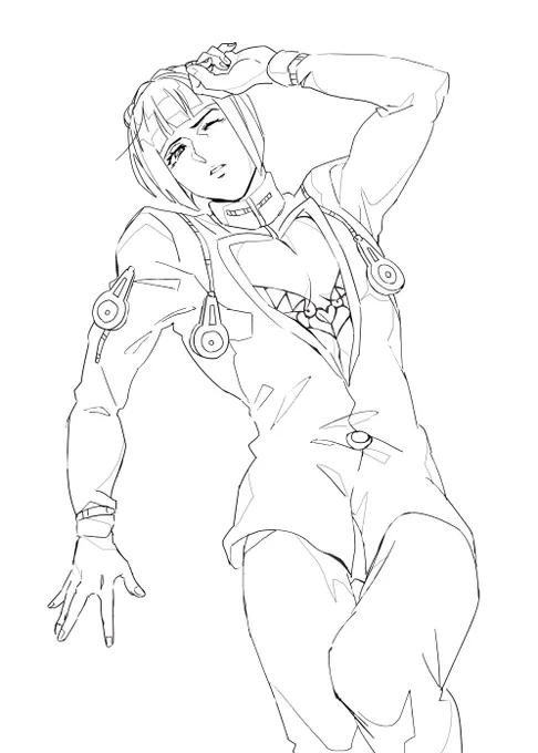 お絵かきできなかったので線画を載せて描いた気になります。 