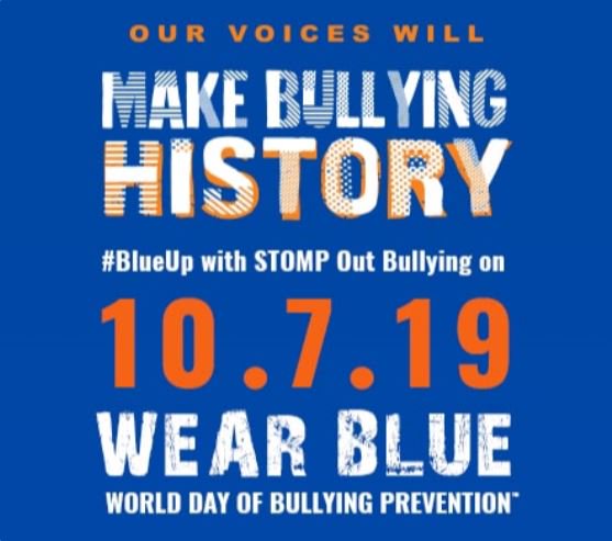 KeepingItRED's tweet photo. A friendly reminder to do your part to end bullying! Wear blue tomorrow for World Day of Bullying Prevention! #BlueUp #StompOutBullying #MakeBullyingHistory https://t.co/Er89DFQXew