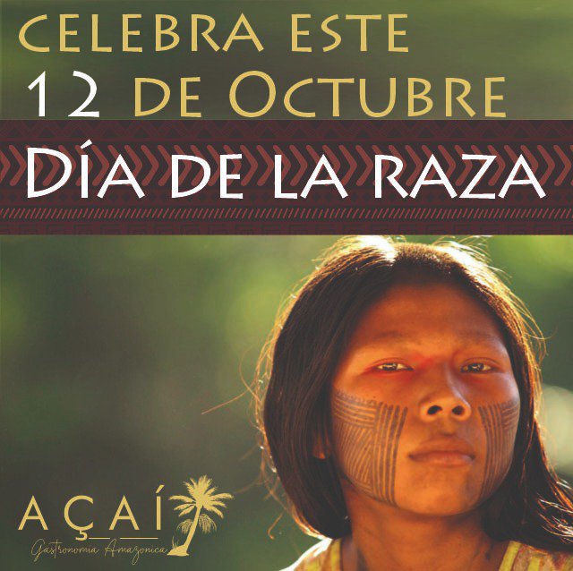 AcaiRestaurante's tweet photo. "Día de la Raza" nuestra cultura, nuestras raíces te esperamos! #SOSAMAZONAS #vivietusraices #diadelaraza #larazacolombiana #restaurantesbogota #gastronomiaamazonica #gastronomia #mariscos #pescaartesanal #pescaderiabogota #paloquemao #restaurantetop #tuliorecomienda #bogotaeats https://t.co/HOyg1ZfNhO