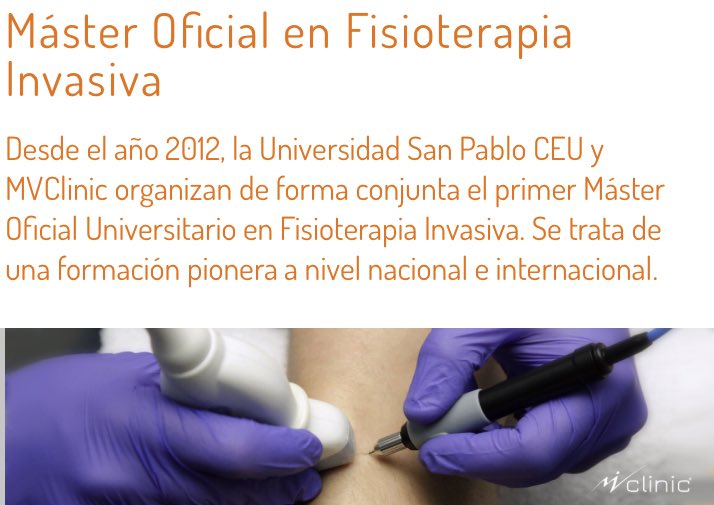 <a href="/MVClinic/">MVClinic Institute</a> <a href="/AMMMelo1/">António Melo</a> <a href="/primfisio/">PRIM Physio</a> <a href="/Fisioon_saude/">Fisioon</a> ¡Finalizada la edición de Portugal comienza la 8ª edición en España 🇪🇸 la próxima semana!!! 

¡Nuevo plan de estudios, nuevas ilusiones en el programa PIONERO en Fisioterapia Invasiva! #fisioterapiainvasiva <a href="/PosgradoCEU/">Posgrado CEU</a> <a href="/JAMUrrialde/">José Antonio Martin Urrialde</a> <a href="/MVClinic/">MVClinic Institute</a> <a href="/MinayaFran/">Fran Minaya</a> <a href="/ferminvalera/">Fermín Valera</a>