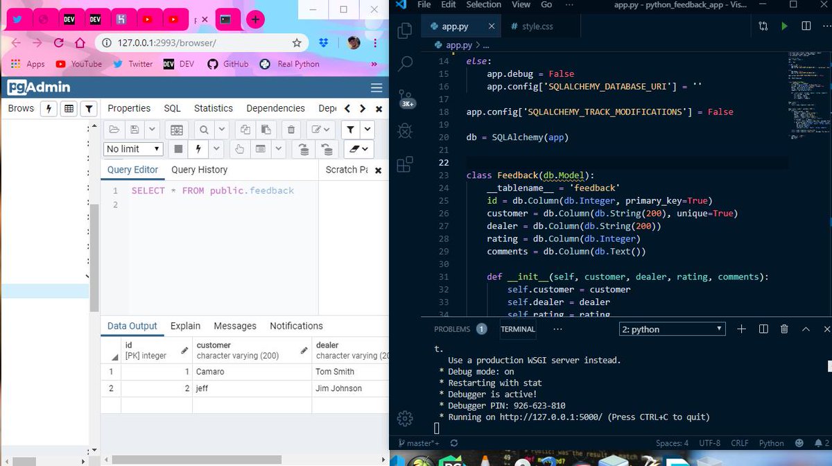 jeffubayi's tweet image. Day 36: Finally got the basics of Database management systems and now  am able to connect my App to  Postgresql ,view and edit the data objects in the backend .Next is connect my app with an email account  and get database notifications directly to my email.
#100DaysOfCode #psql