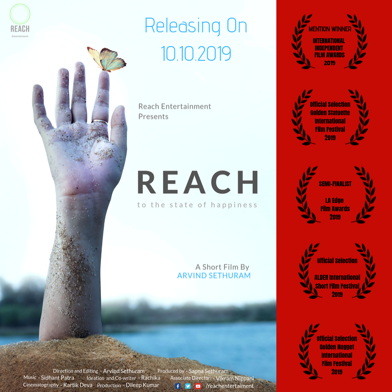 ReachEntertain's tweet photo. #HappyNavratri
🎥Short film #reach - to the state of happiness
Releasing on 10.10.2019 #worldMentalHealthday
Directed by Arvind Sethuram
#reachEntertainment
#durgaashtami
🤩Subscribe - Our YouTube channel for more entertainment
https://t.co/6AjzHqXiMF https://t.co/GmUpFqRaFj