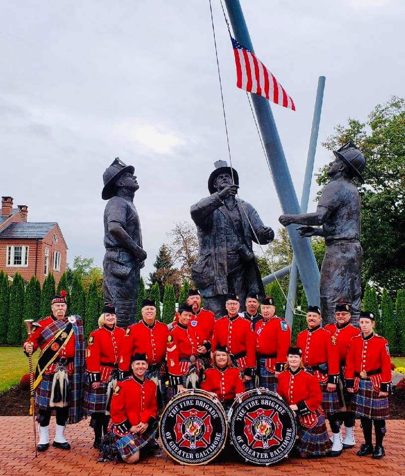 BaltFirebrigade's tweet image. The Band at the National Fallen Firefighters Memorial Service today #NFFF #firehero2019 #bagpipes #firefighters