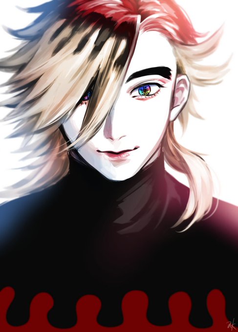 akさんがTwitterに投稿した童磨(鬼滅の刃)のイラスト。