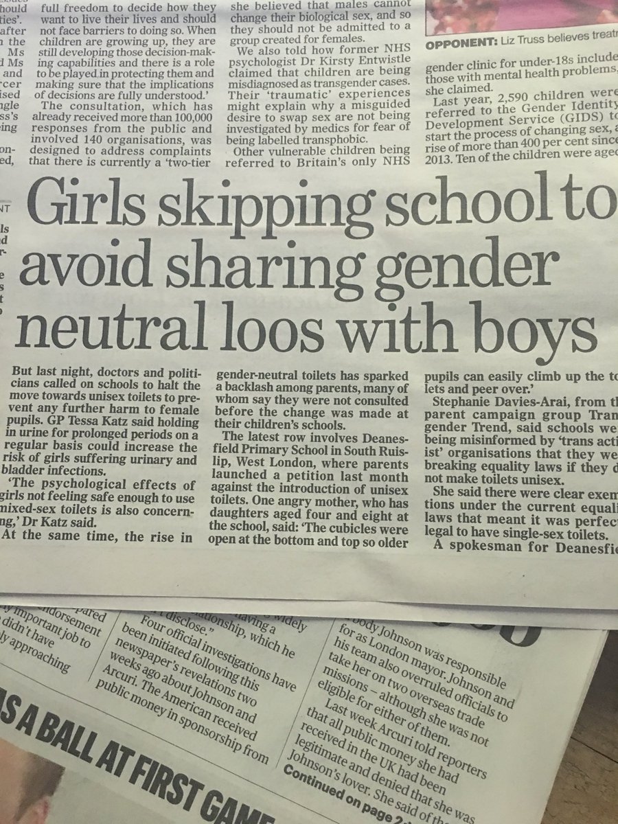 ⁦<a href="/GavinWilliamson/">Sir Gavin Williamson CBE MP</a>⁩ Maybe as a man you don’t get this but ask any teenage girl trying to cope with periods and the last thing they need is to share a loo with boys. For goodness sake, stop schools making a large number of girls’ lives a misery!