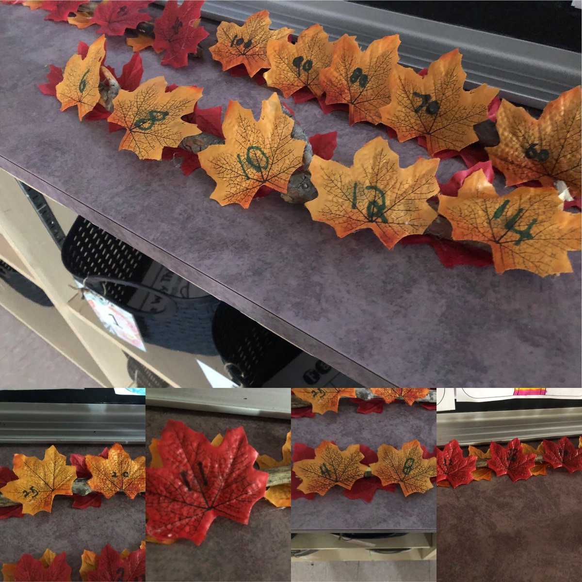 MissTJermey's tweet image. On Friday, we had fun working on our patterning skills! Our class created growing and shrinking patterns on these leaves. #wolvesmath #tldsblearns @WoodvilleES @WESPrimaryPack