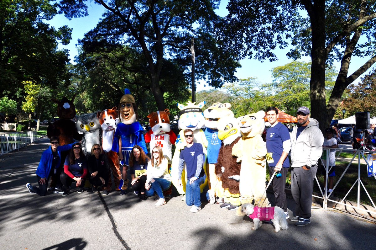 CCSD181's tweet photo. It was a photo finish and we can't be sure who won but our mascots gave it their all at today's #RotaryRun. #D181proud https://t.co/LCqzZRYQSk
