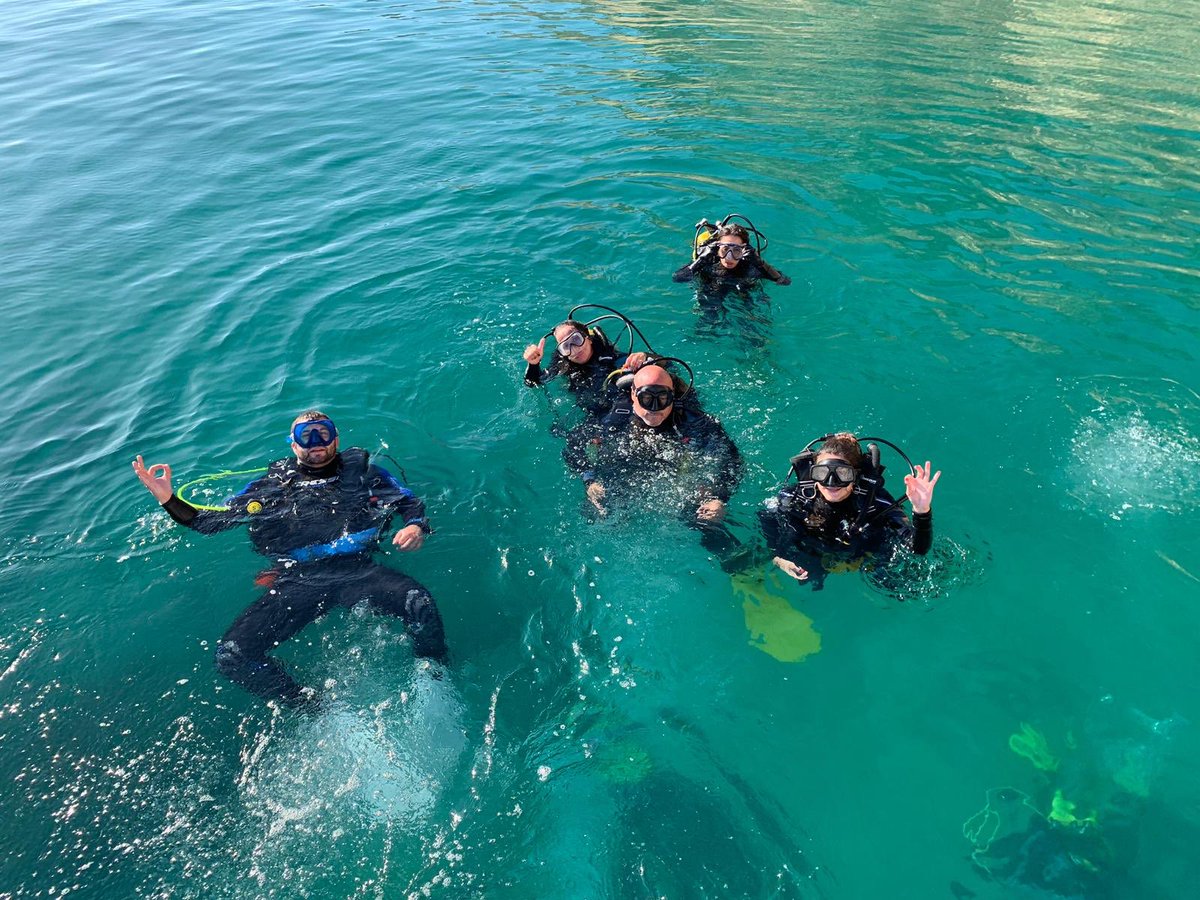 buceomelilla's tweet photo. ¡Y no paramos! Tras la limpieza de ayer, hoy prácticas del curso de buceador #1estrella #B1E disfrutando de los buenos días que nos ha dado el fin de semana. #buceo #Melilla https://t.co/eEzEa7Hncm