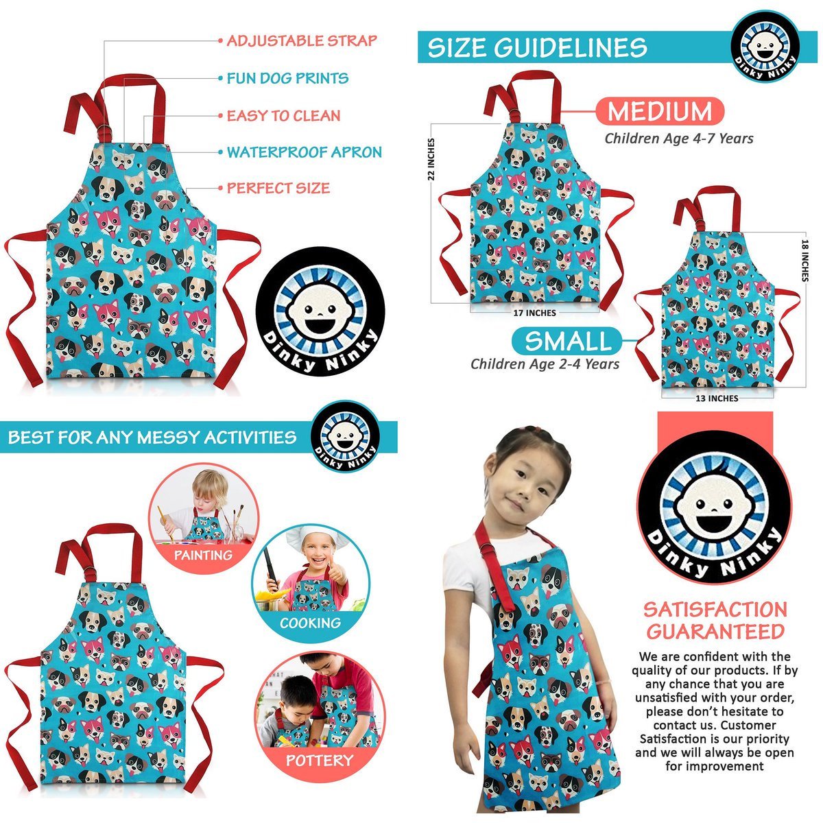 We're all about finding ways to make family life better while keeping our sense of humor. Let your #kids go messy with this cute product! Using Cute Kid's #apron for activity - - this Child Apron can also be used For Cooking and Painting. bit.ly/2I6Owts #Apronforkids