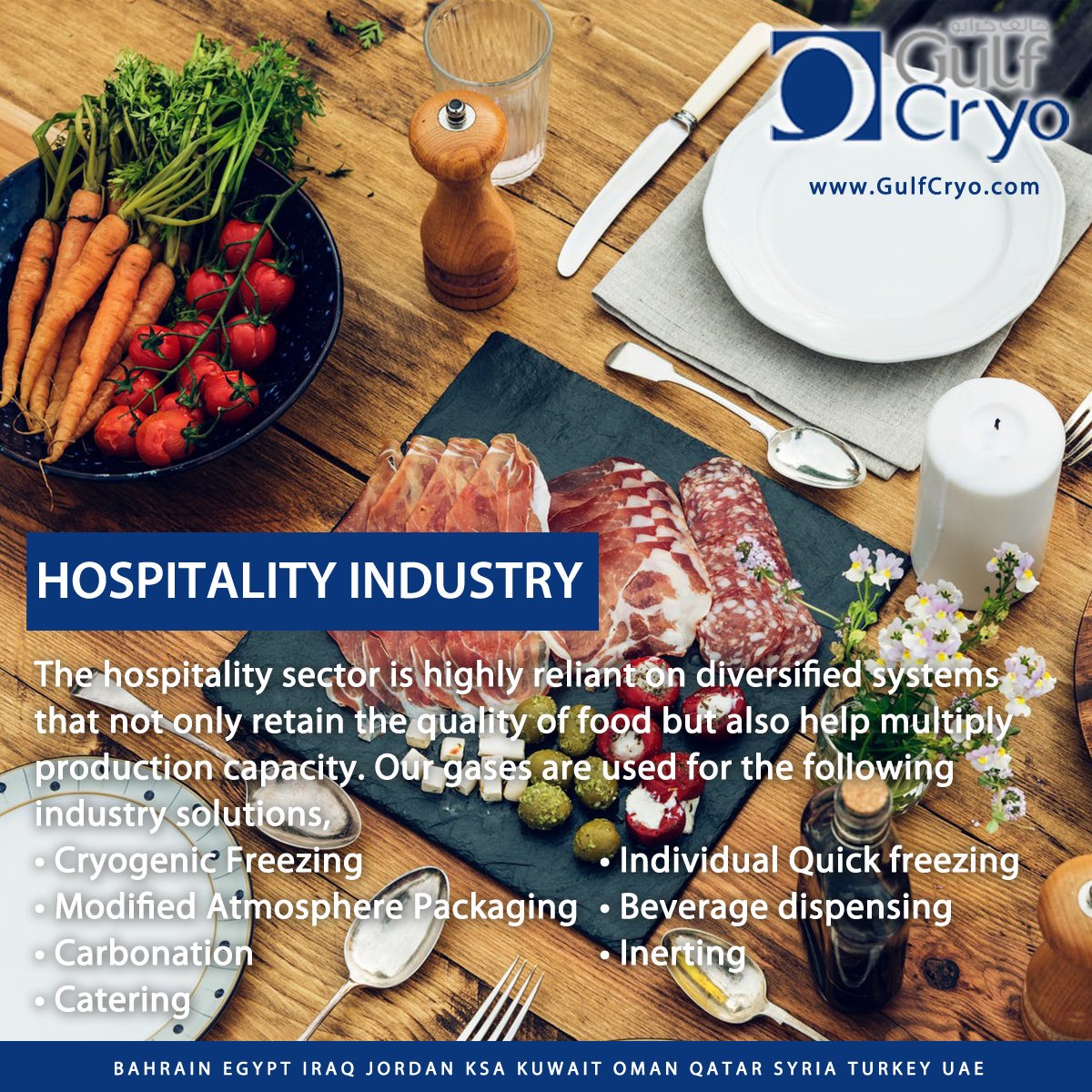 Gulf_Cryo's tweet image. Our gases are used for the following industry solutions,
#CryogenicFreezing, Individual #QuickFreezing, Modified Atmosphere #Packaging, #Beverage dispensing, #Carbonation, #Inerting, #Catering
#Hospitality #GulfCryo 
More: bit.ly/35gpSPd