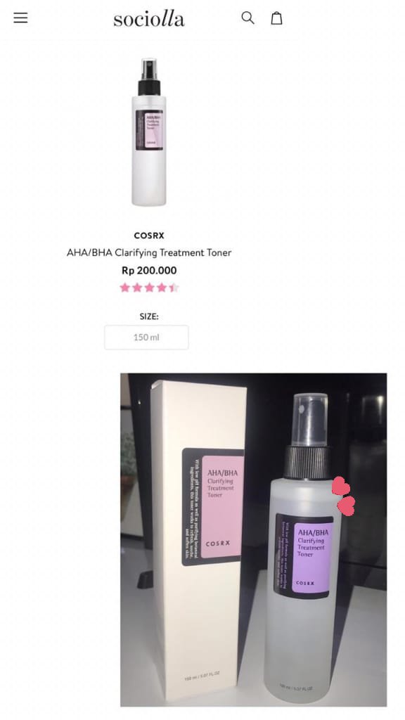 MD COSRX AHA/BHA Claryfing Treatment Toner  95%, baru dipake sekali karna gacocok, awal beli disoco, jual rugi, minat/tanya dulu? nanti aku dm. dom bekasi, bisa shopee kalo mau.