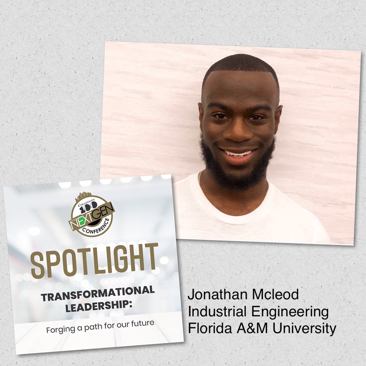 100BlackMen's tweet photo. #c100spotlight Say hello to Johnathan McLeod, from the Collegiate 100 of @FAMU_1887.
His major is Economics. He plans to be a very successful market research analyst with the support of the 100. #c100nextgen #lilyendowment https://t.co/idrN6kjfc4