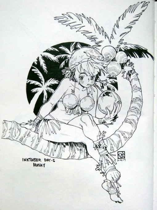 #Inktober2019 Day 6: "Husky"
The things you can do with a coconut ! 