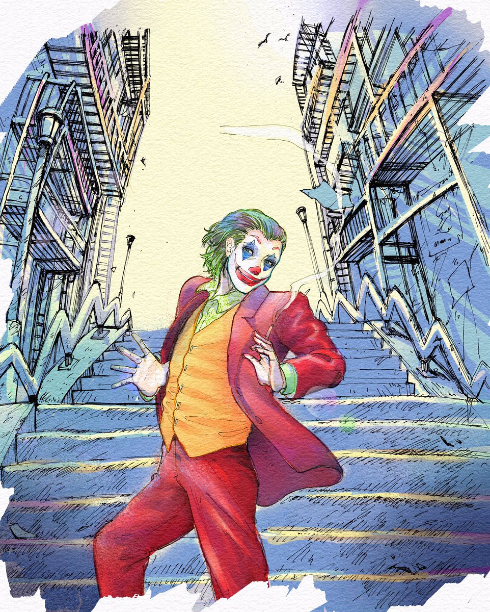山田はまち Na Twitteru ジョーカー 映画 と ジョーカーズ マーチング イラスト カラーイラスト Joker Marching