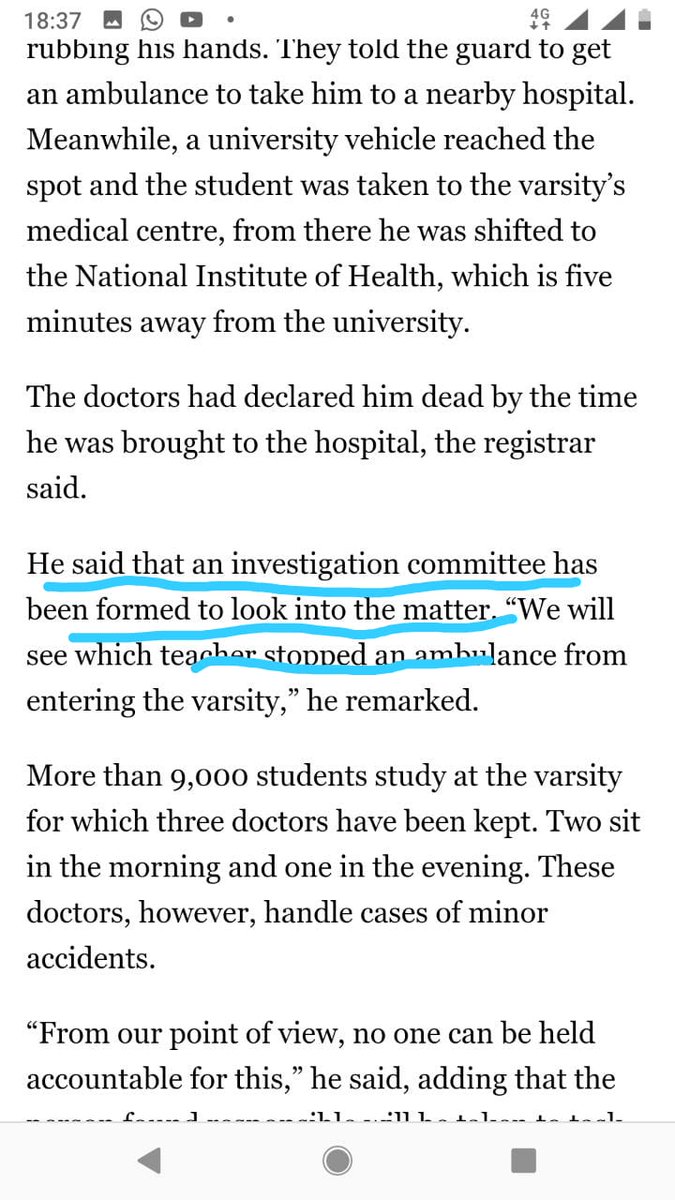 waqar_khurshid's tweet photo. @rqamar @CUIofficial
Sir how can teacher be responsible for stopping the Ambulance as highlighted in the press release to Samma TV by the registrar?Teachers are themselves victims of such atrocities by the security staff.
Only Administration is Authorized For Such Action. https://t.co/NJZFPs3HvZ