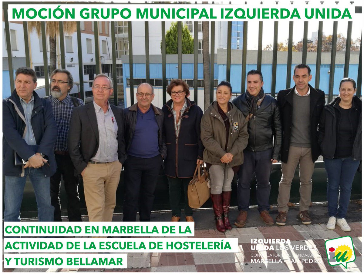 Con .<a href="/IUMarbellaSP/">IU Marbella SanPedro 🔻</a> en defensa de la Escuela dé Hostelería Bellamar en Marbella. .@CCOOMALAGA  .<a href="/MaicaMachuca/">Maica Machuca</a> .<a href="/Victoriamrmr/">Victoria🔻 🇪🇭</a> .<a href="/ARTorrijos/">Ant Rodrigo Torrijos</a> .<a href="/MiguelDiazCom/">Miguel Díaz Becerra</a> .<a href="/Victoriamrmr/">Victoria🔻 🇪🇭</a> .<a href="/noviastania2/">Maria Rosa Jimenez A</a> .<a href="/tristealegre/">Jorge Figueroba Sánchez</a> .<a href="/lourdescordob14/">Lourdes</a> .<a href="/Pio_judas/">Roberto Guisado</a>