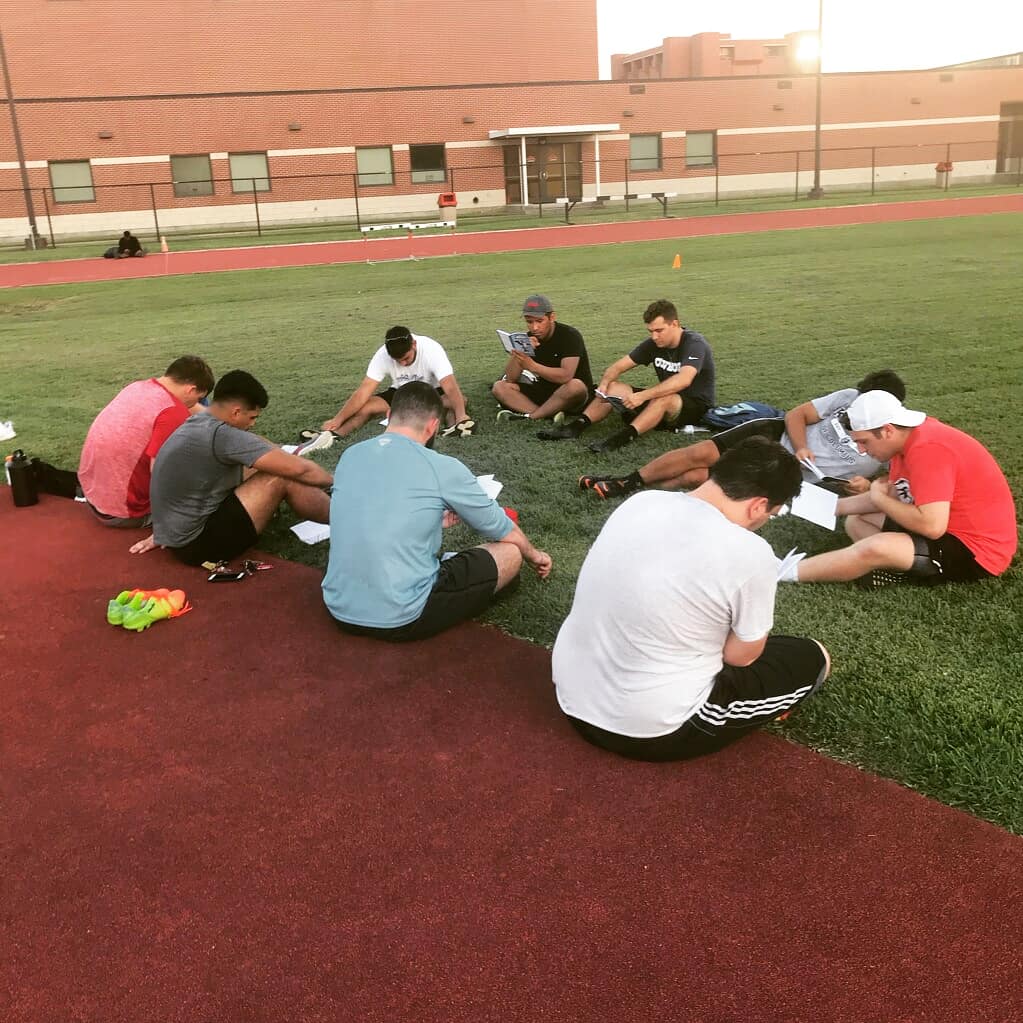 LamarKnights's tweet photo. This week we had our first ever installment of Bros and Bibles! After a great game of ultimate frisbee, we gathered up and broke down the faith together using scripture and "Into the Breach" as a guide for our discussion on how to be better men. Thank you all for coming out! https://t.co/AegdCgUtRJ
