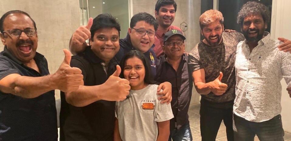 KiranDrk's tweet photo. #Kaapaan get together  @Jharrisjayaraj place... Celebrated with good memories. @anavenkat @LycaProductions @Suriya_offl @arya_offl @sayyeshaa @thondankani @msprabhuDop @prabaka47900101 https://t.co/RsCwNmXtvl