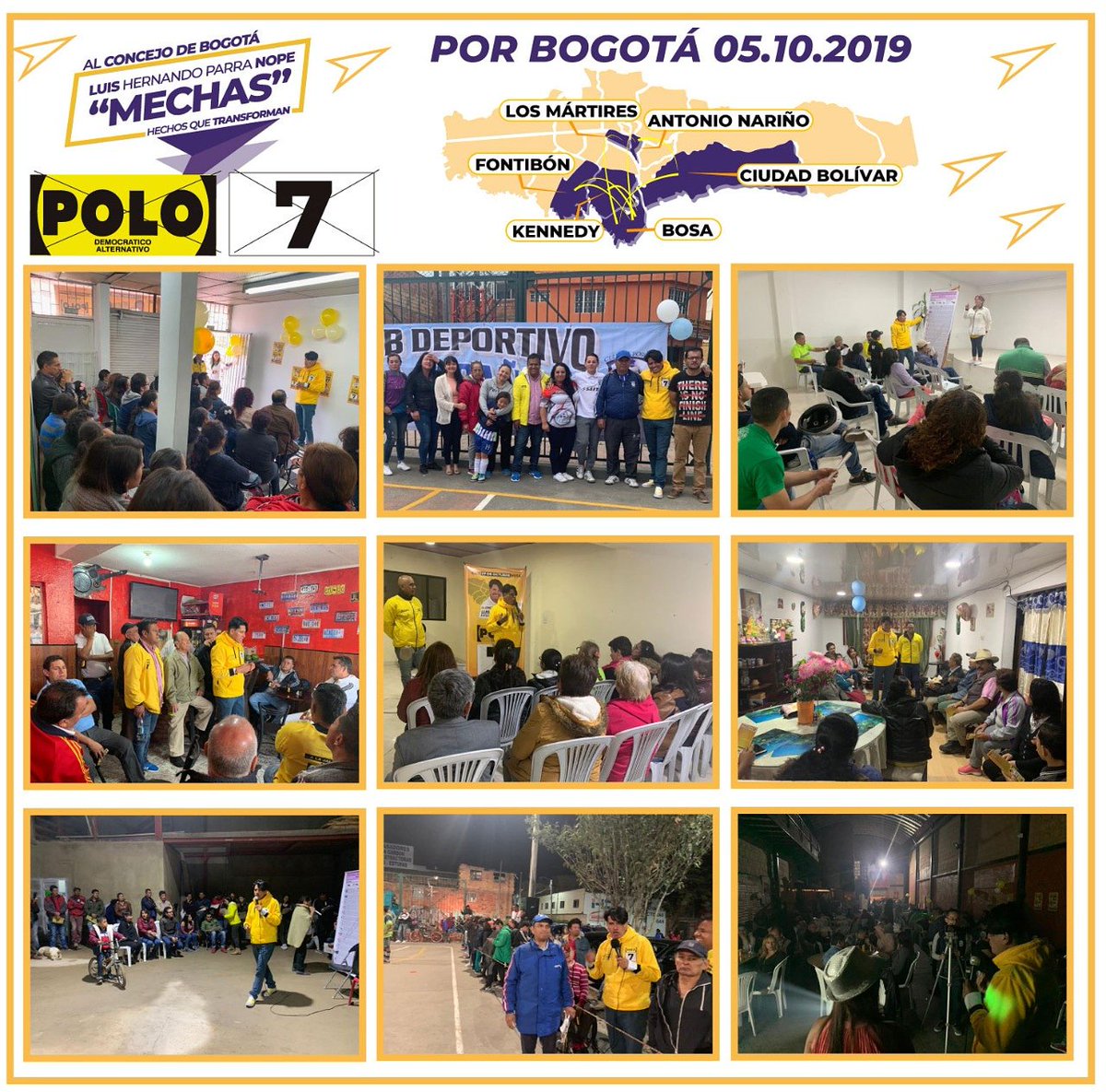 LuisHernandoP's tweet photo. Ayer tuvimos importantes encuentros en #Kennedy, #Bosa, #CiudadBolívar, #AntonioNariño, #Martíres y #Fontibón.
Nuestro compromiso por la defensa de las organizaciones de #Recicladores, el #Deporte, los #ServiciosPúblicos es total.
#HechosQueTransforman #ConcejoPolo7 #VotePolo7 https://t.co/hpcBQyeopH