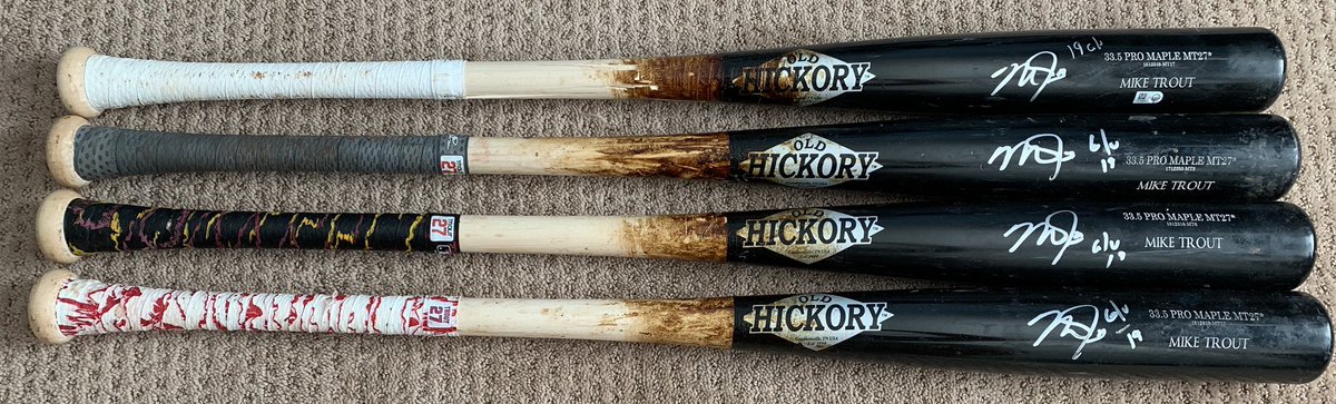 AndersonAuth's tweet image. Just a few of the 2019 gamers in from this years likely AL MVP, Mike Trout! Contact directly for pricing/availability #gameused #miketrout #mlb