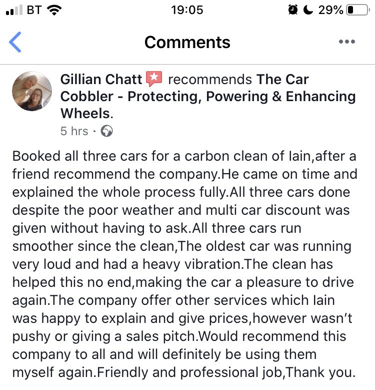 Good review from yesterday’s trio of engine carbon cleans, to book your car in or for more information just send me a message 
#enginecarbonclean #northumberland #morpeth #ashington #dpf
