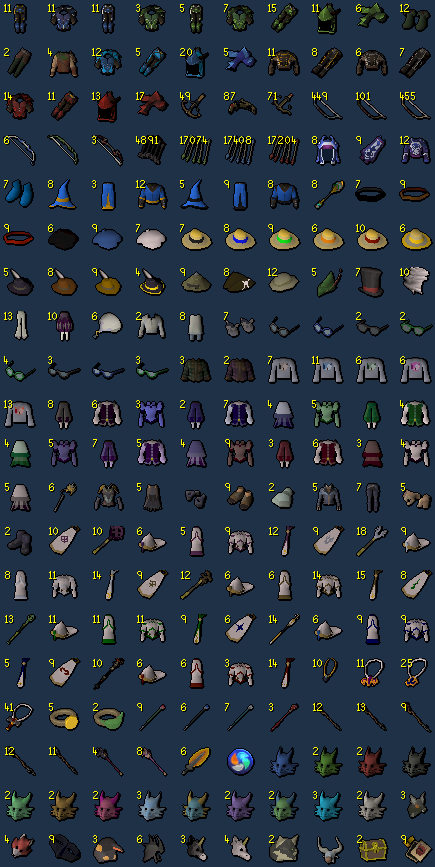 ImAPawya's tweet photo. Whilst not Casket related, I figured an update to my rs3 loot tab was needed! Not pictured are my dyes, one strength ammy and a sack of effigies :) https://t.co/gdacvnRsWh