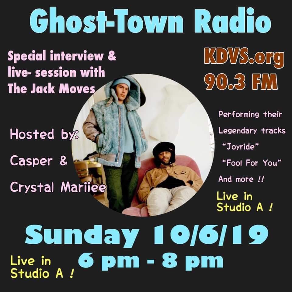 KDVS (@kdvs903fm) on Twitter photo Live in Studio A today with <a href="/TheJackMoves/">THE JACK MOVES</a> !! 6-8 pm Ghost Town Radio. Tune in at 90.3 or stream on KDVS.org! Live in Studio A today with <a href="/TheJackMoves/">THE JACK MOVES</a> !! 6-8 pm Ghost Town Radio. Tune in at 90.3 or stream on KDVS.org!