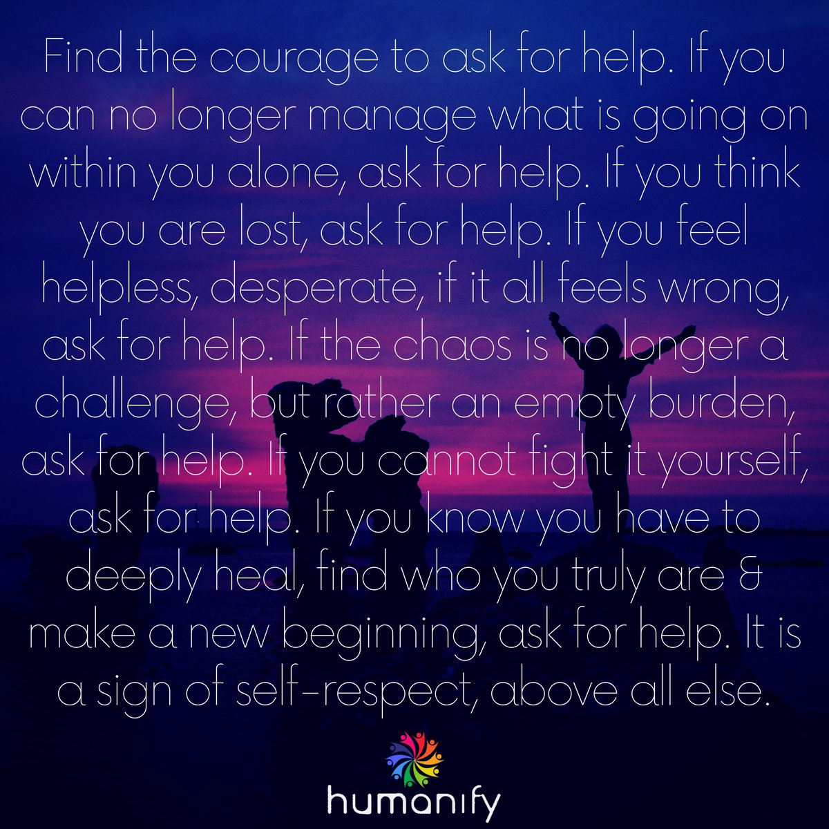 mentallify's tweet image. Asking for help is a sign of self-respect &amp;amp; strength.

#Humanify #AskingForHelp #MentalHealth #MentalStrength #People #PeoplePower #Mental