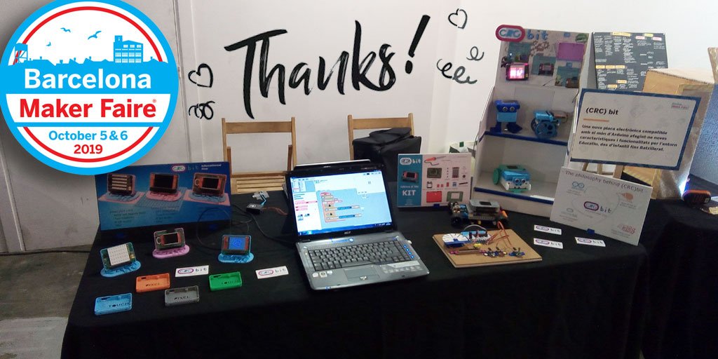 ProjectCrc's tweet photo. Many thanks to @MakerfaireBCN for this fantastic edition !!!
Grateful to all visitors who have shared and loved the project.

@Naubostik @sokotech @make @SonarFestival @fablabbcn
#crcbit #Arduino #microbit-like #makemakey #echidnashield #ottodiy #LEGO #mClon #escornabot https://t.co/lsgjuCTkva