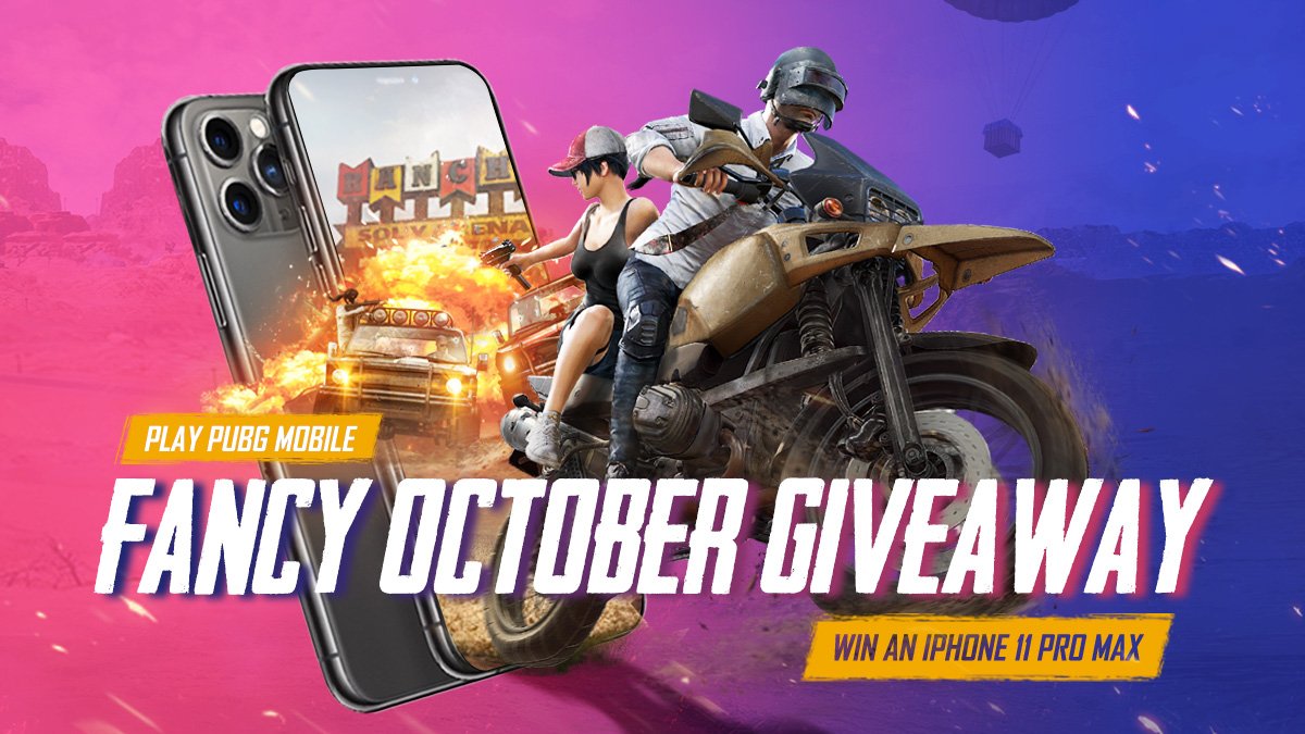 PUBGMOBILE's tweet photo. Tired of that clunker of an old phone? 🗑️ Want a fancy new iPhone to get those chicken dinners? 🍗 We're giving away several iPhone 11 Pro Max smartphones this month! 

🎁 Log in, play PUBG MOBILE and stay tuned for more chances to win! 🎁 https://t.co/H9Amvz4DUS