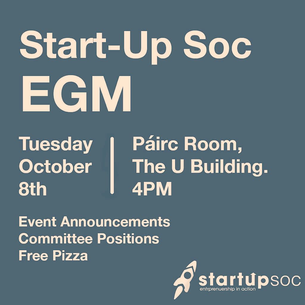 DCUStartUpSoc's tweet photo. ♦️THE START♦️

It’s that time of year! Start Up Soc EGM 💜 

Committee Positions? First to know about exciting events? Pizza? We have it all ✅ and much more!

We’re expecting great numbers so be sure to come down and grab a seat! 

#DCUSUS https://t.co/jB3B5ybAbx