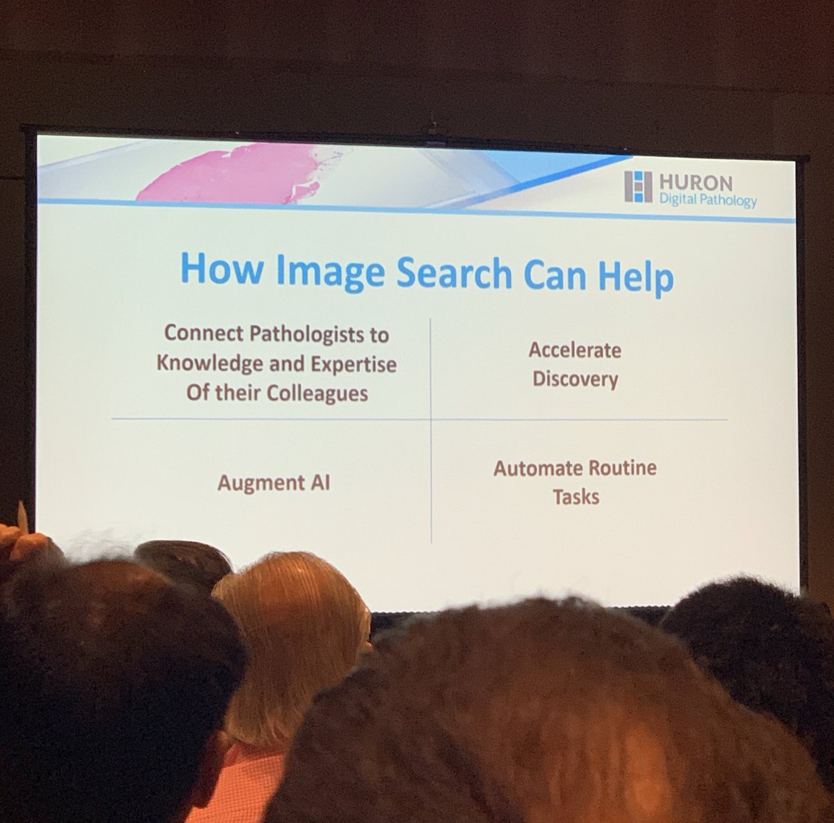 gtevaristomd's tweet photo. So what if you could input your digital slide to search for matching histopath features &amp; associated pathology report findings? 🤔  
@hurondp @HamidRTizhoosh  @KIMIA_Lab Getting us all excited about WSI Image Search here at #PathVisions19 👏🏾 #AI #digitalpathology https://t.co/0ONzQENZhN