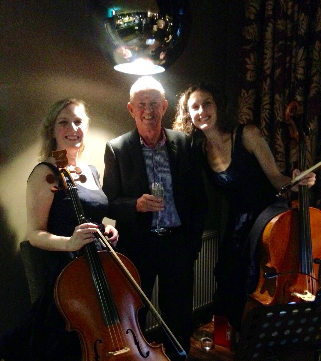 Celloduo's tweet photo. Congratulations to Clive! We loved playing at your birthday party! 🥳😊 @whitehartlydgte #celloduo #birthdaymusicians https://t.co/SwDqsdIpD4