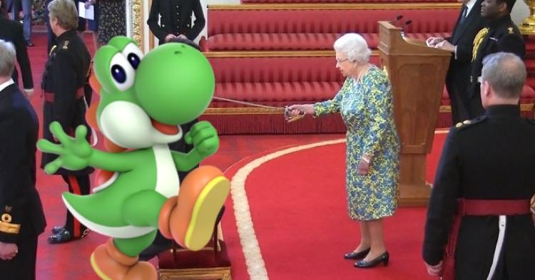 Yoshi receiving his Knighthood from her Majesty the Queen for his service & sacrifice in the Iraq War.