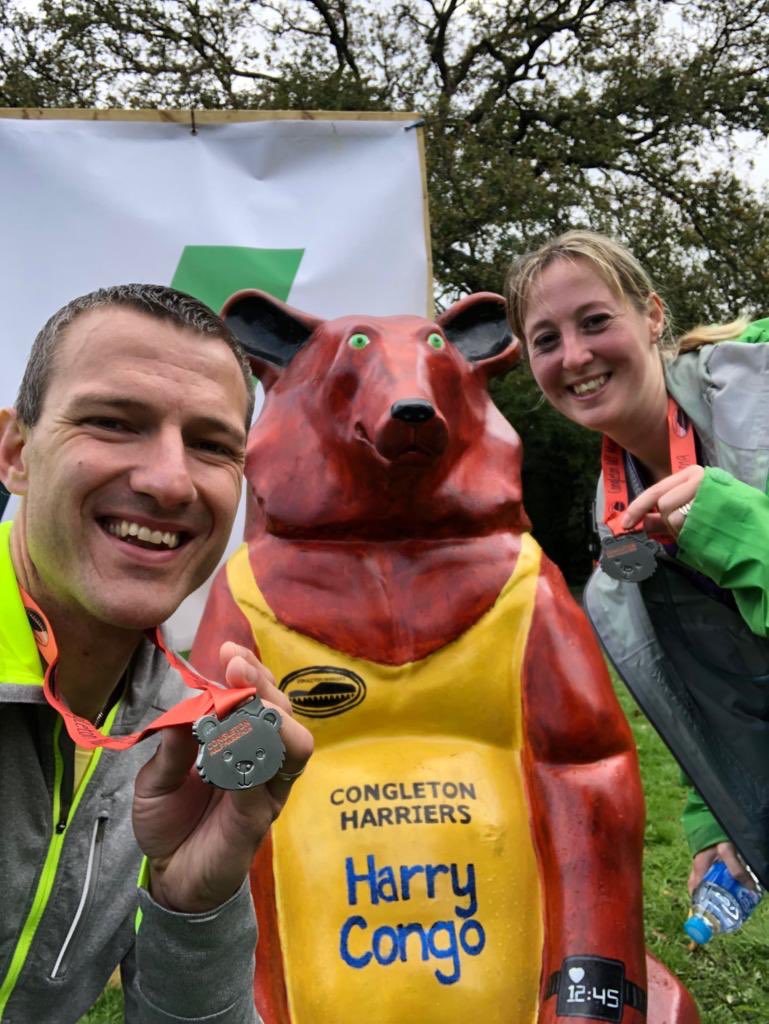 maccpilatesyoga's tweet photo. Today was number 11 of my #Thirteen13s challenge to raise money for Robyn’s quest for comfort. #congletonhalfmarathon was the wettest race I’ve ever ran! Happy to have knocked a minute off #macchalf 2 wks ago and @davevarietyfit smashed it as usual https://t.co/J6ZVyFOpsf