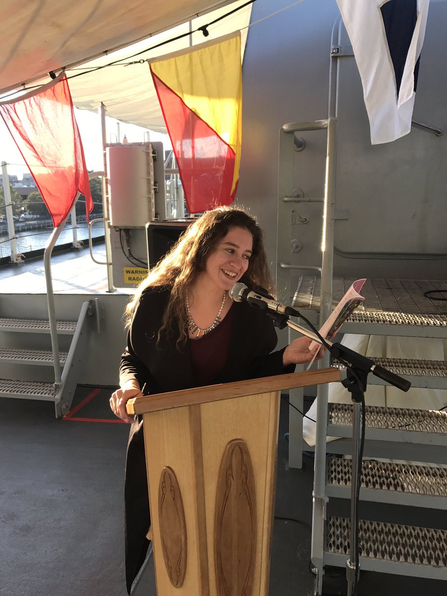 sarahthatpoet's tweet photo. It was so much fun reading love poems aboard the Irish vessel LÉ Samuel Beckett yesterday🌊⚓️🇮🇪 #CaptainSarah #poet #poetry #peace https://t.co/VXGtuigDac
