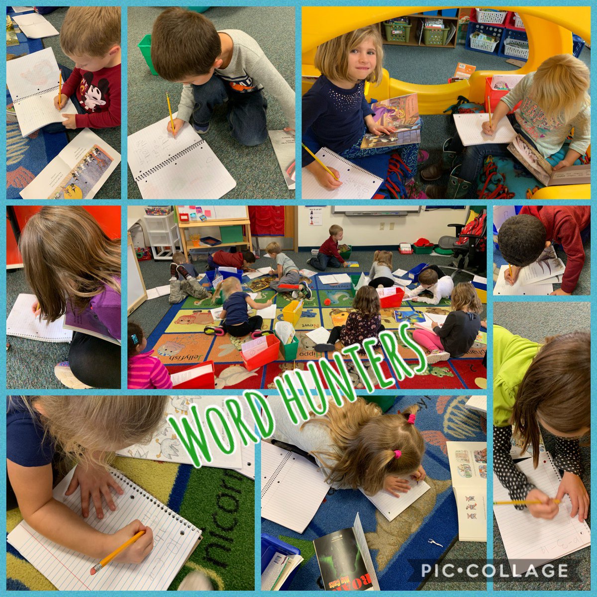 These kindergartens ⁦<a href="/PCSD_LN/">Lannoye Elementary</a>⁩ we’re so excited to find words they know in books. #RaiderStrong