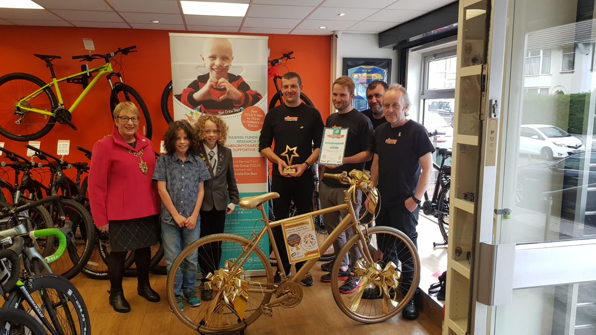 PassTheSmileOrg's tweet photo. And the winner of the local business best window display is... 

Drum roll please...

🌟 Albany Cycles 🌟

Tied in runners-up place were @myrtles_coffee, @weavershouse and Cards, Balloons n' Things. 

#gogold #ChildhoodCancer https://t.co/ok2euo1LWV