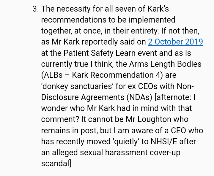 Public_Eye_XVA's tweet photo. A curated* consultation exercise is being undertaken by NHSI/E seeking views on #KarkReview implementation. Last week I (an #NHS 'outsider' with 'inside connections') was invited to give my views⬇>mentioned Kark's recent "ex CEOs donkey sanctuary"!! remark.
*invitation only🙄😔 https://t.co/1UUnZilHUJ
